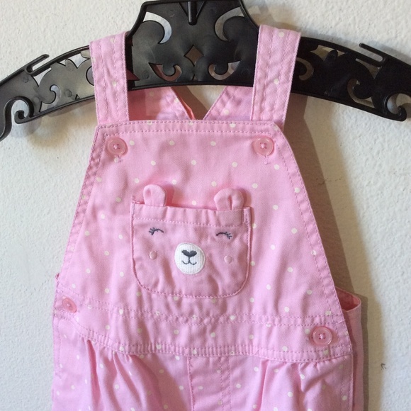 THRED UP Teddy Bear Pocket Snap Girl's Overalls - Picture 1 of 5